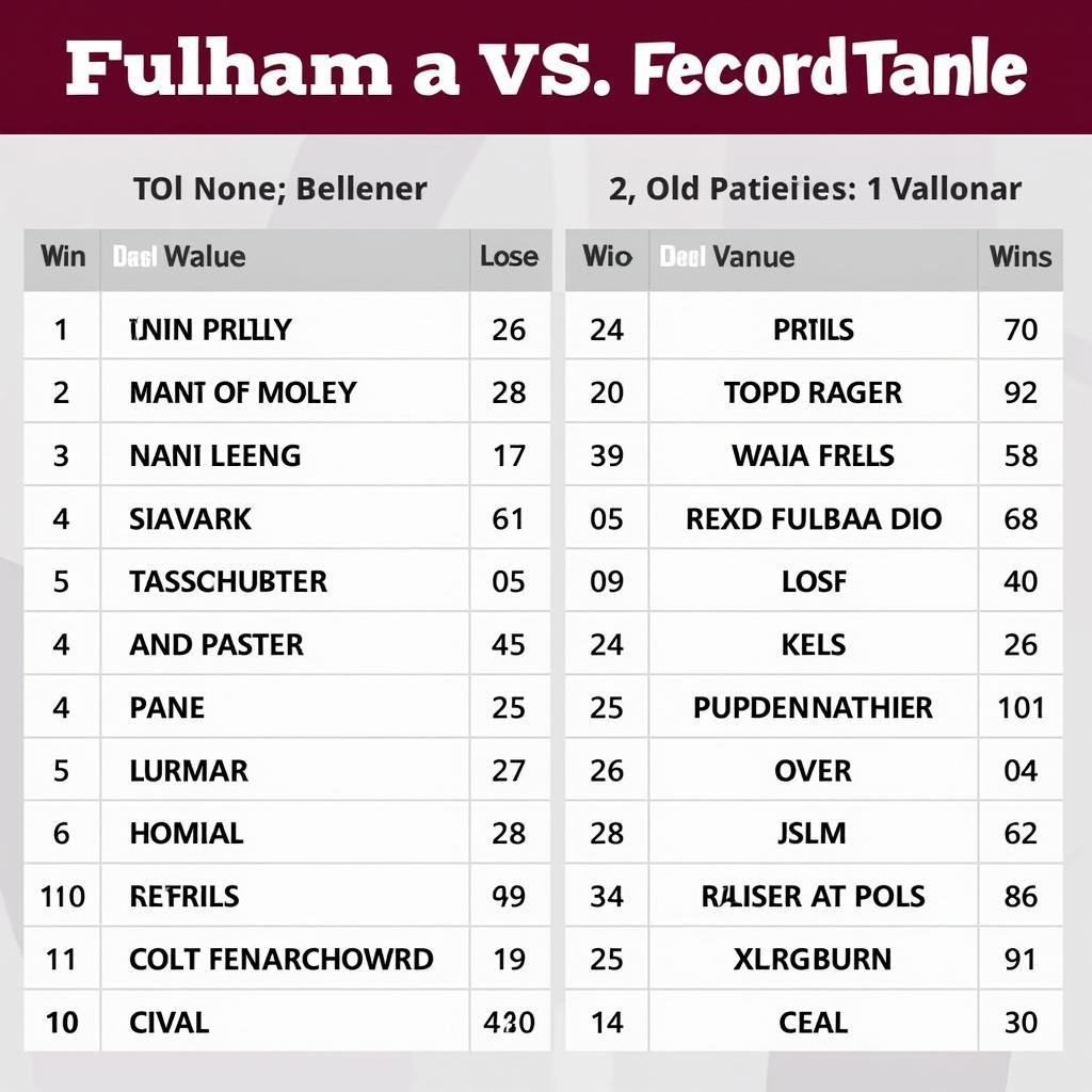 Lịch sử đối đầu Fulham Brentford