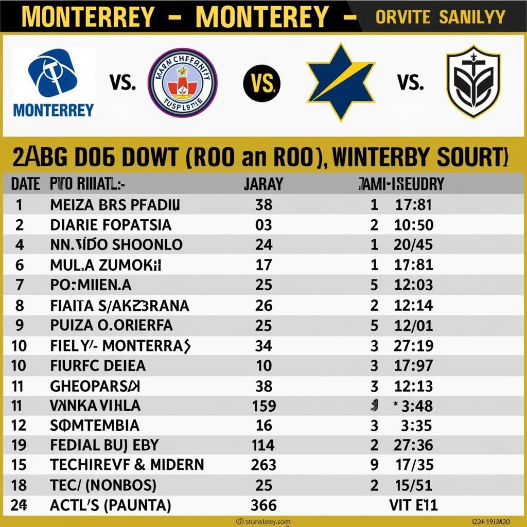 Lịch sử đối đầu Monterrey và đối thủ