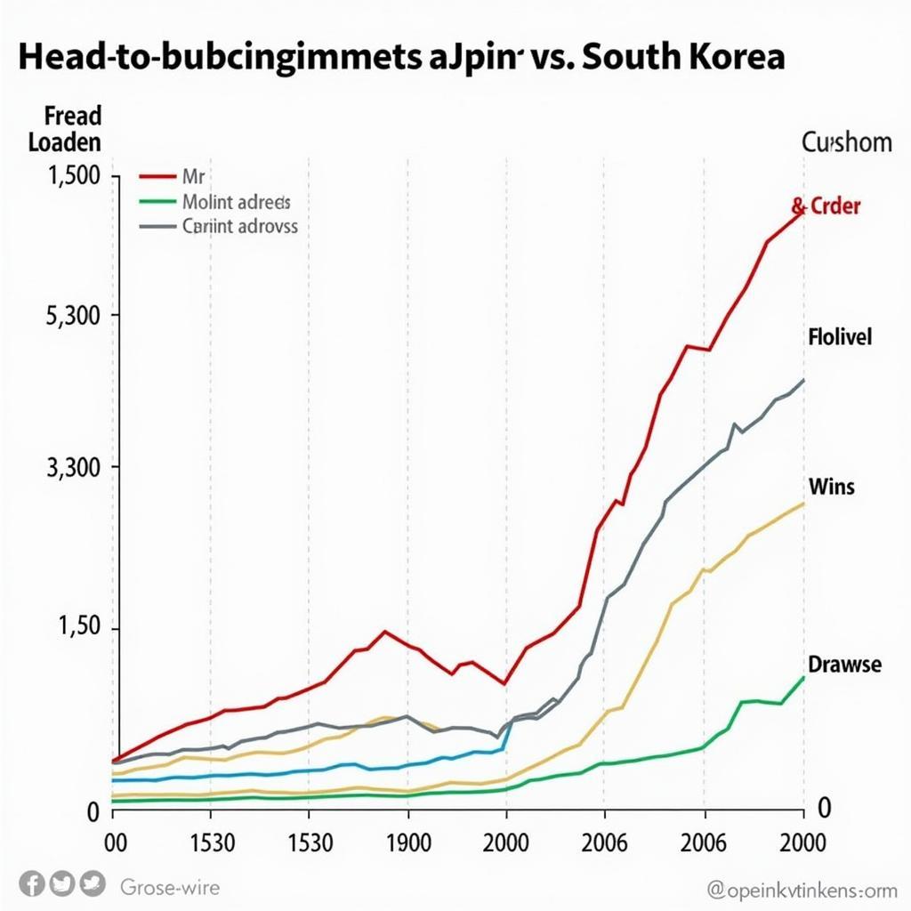 Lịch Sử Đối Đầu Nhật Bản Hàn Quốc: Biểu đồ thể hiện thành tích đối đầu giữa hai đội bóng trong những năm gần đây