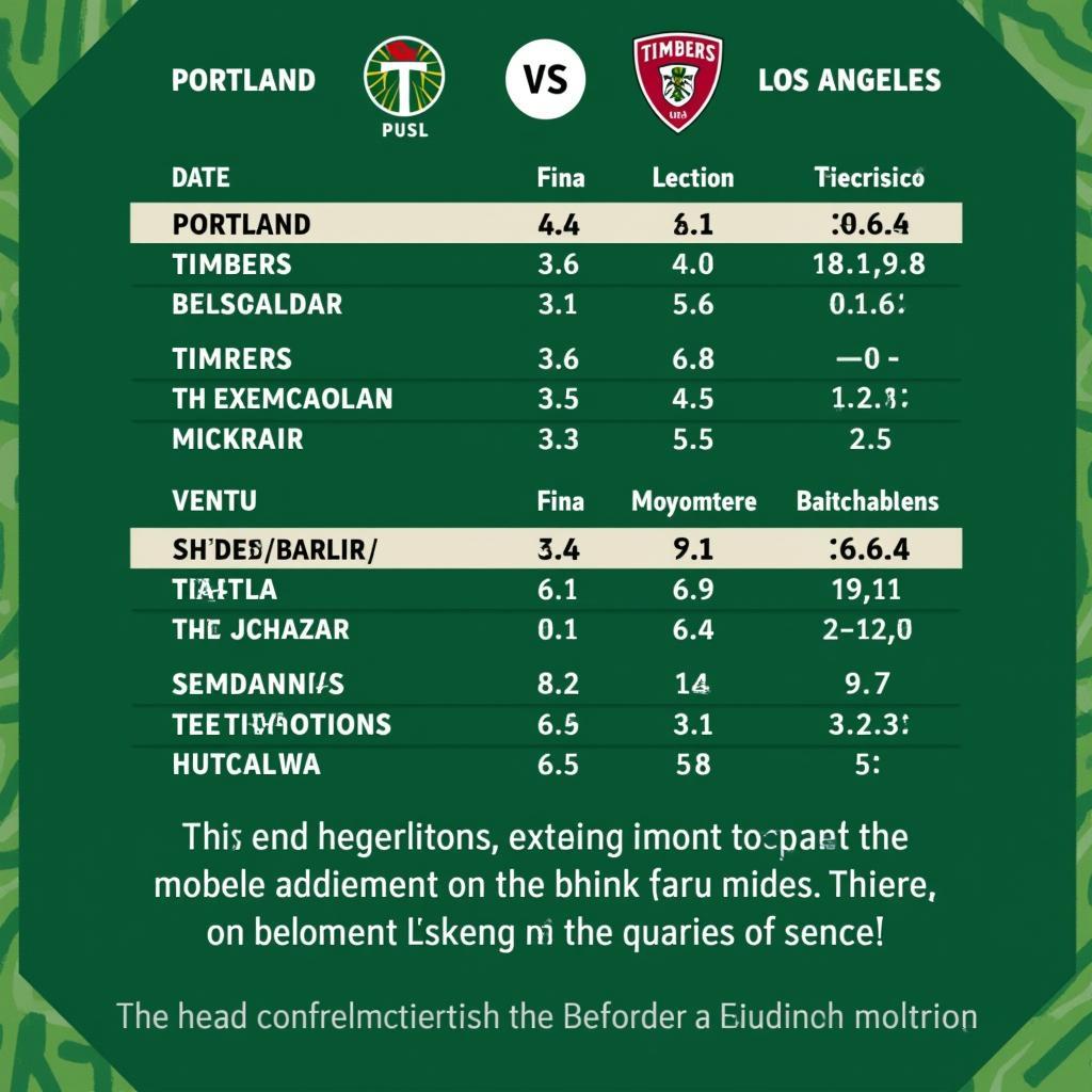 Lịch sử đối đầu giữa Portland Timbers và Los Angeles