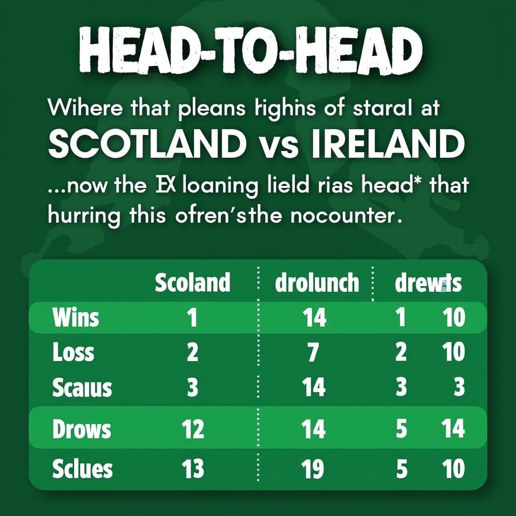 Lịch sử đối đầu Scotland vs Ireland