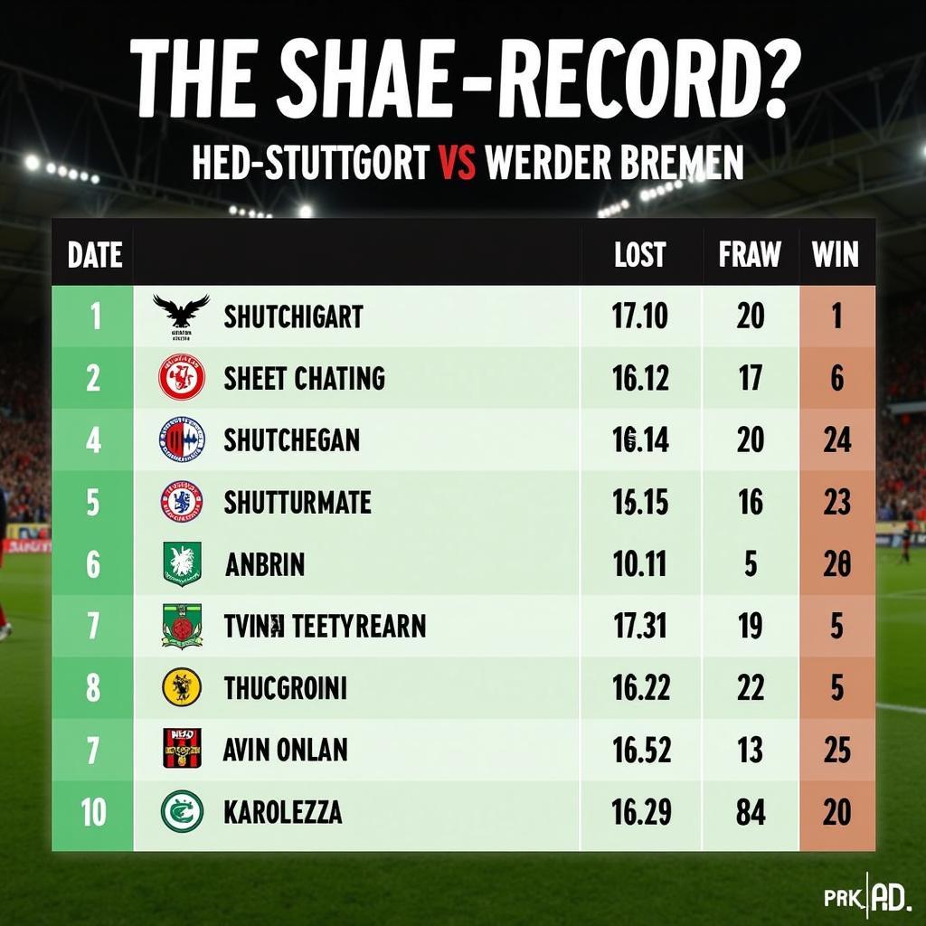 Lịch sử đối đầu Stuttgart vs Werder Bremen