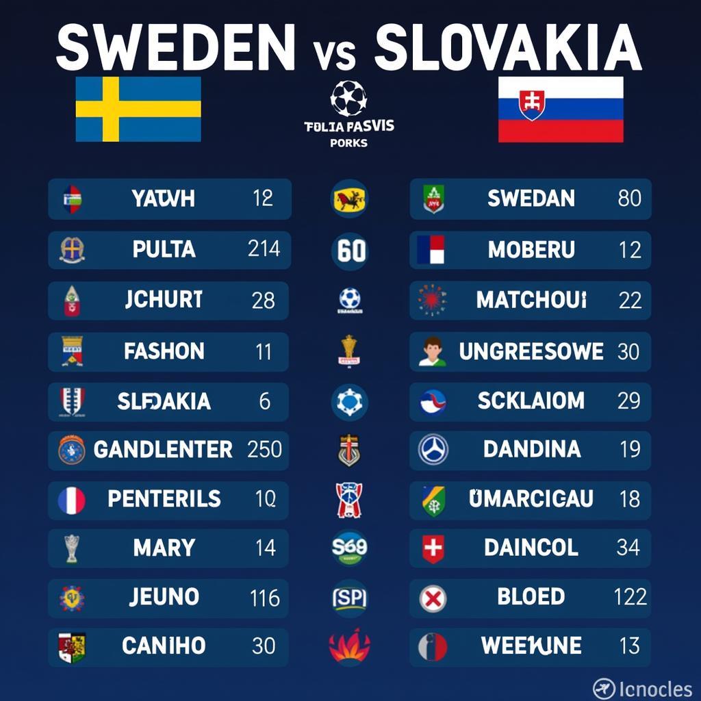 Lịch sử đối đầu Thụy Điển vs Slovakia