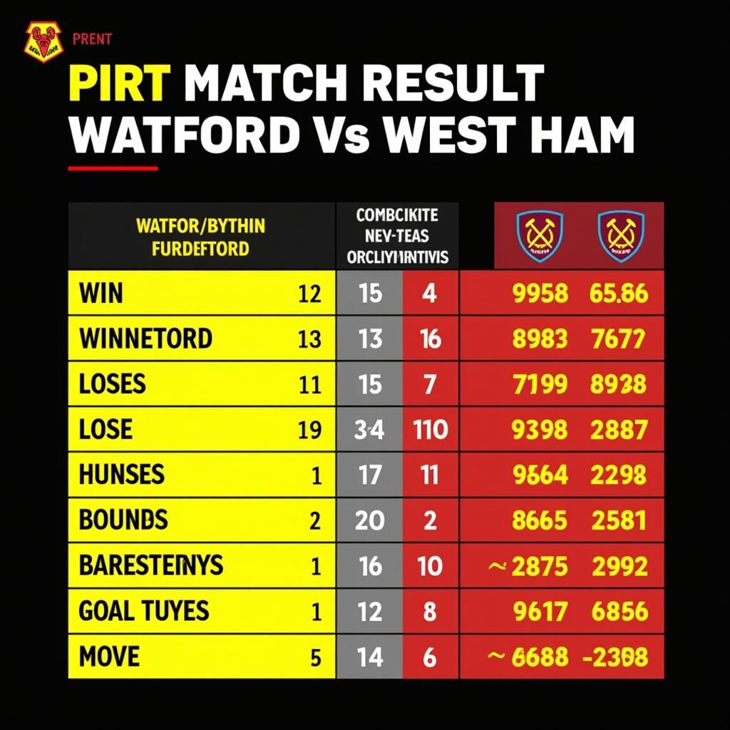 Lịch sử đối đầu giữa Watford và West Ham