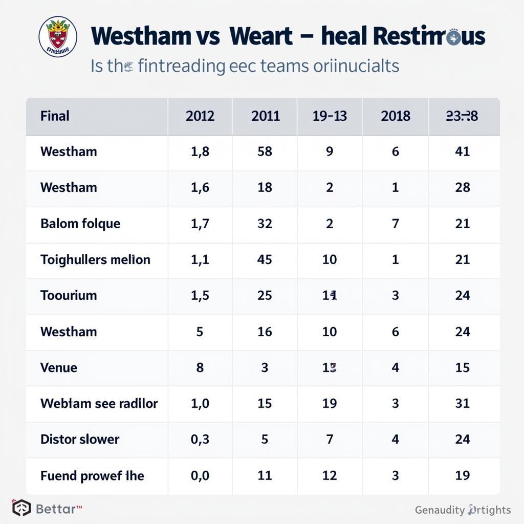 Lịch sử đối đầu giữa Westham và các đối thủ