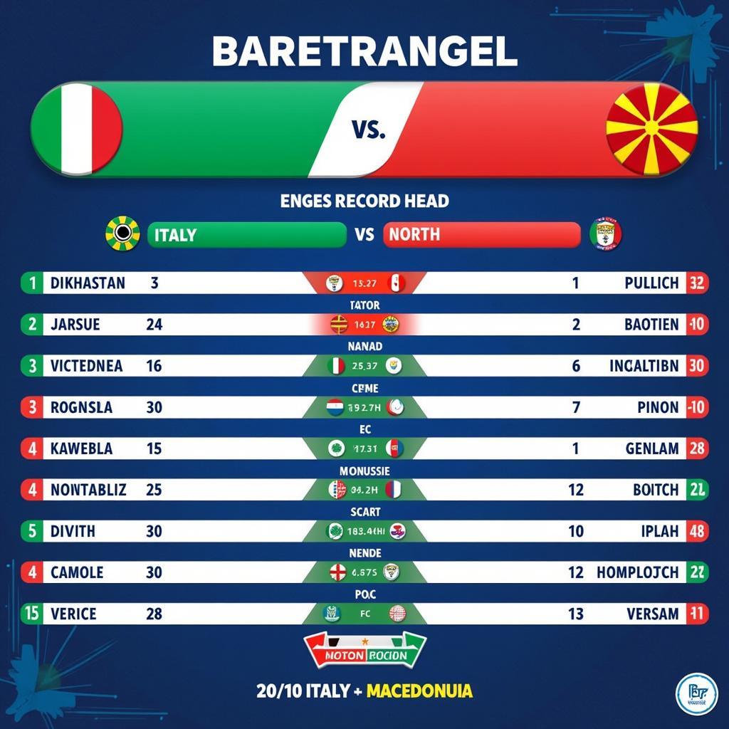 Lịch sử đối đầu Ý vs Bắc Macedonia