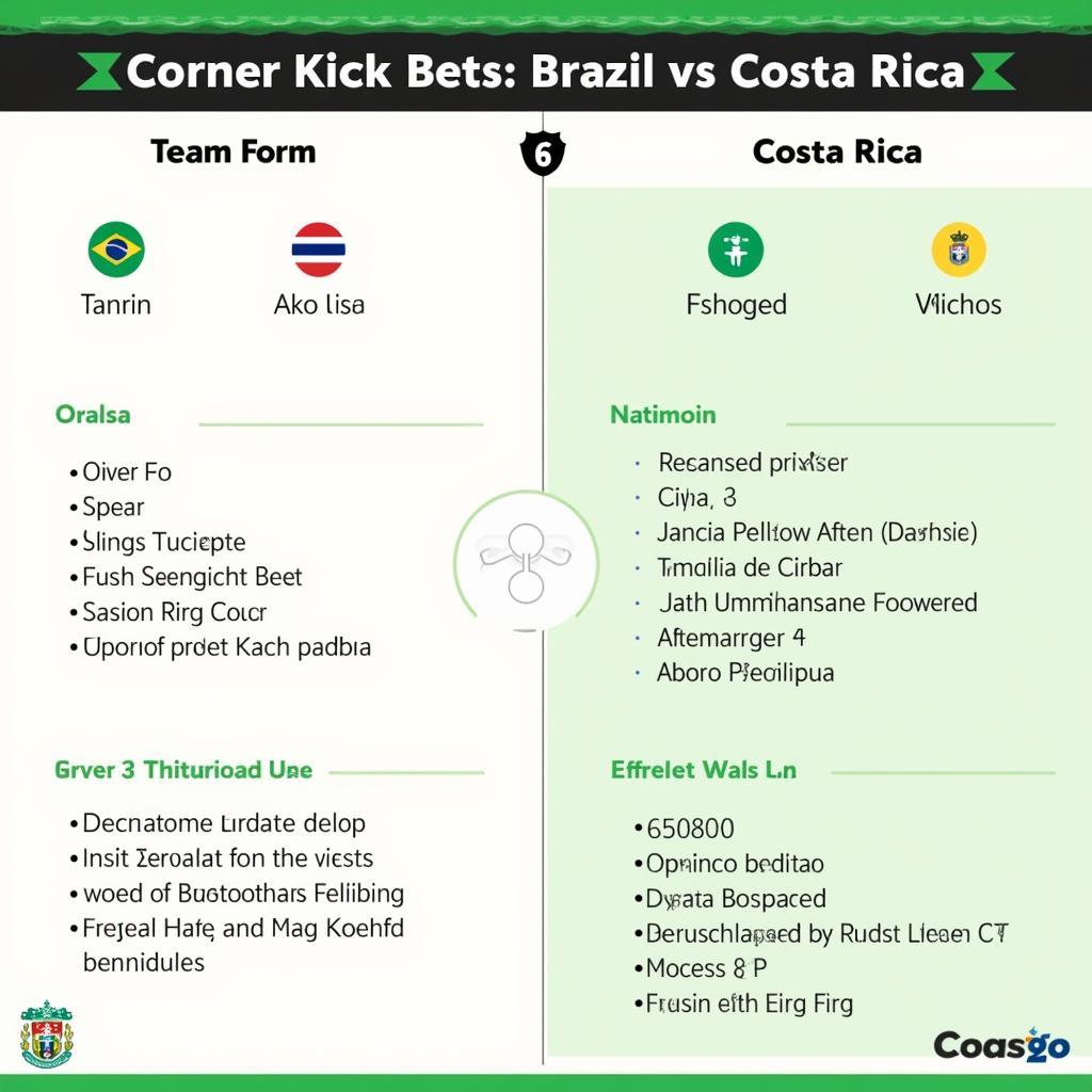 Lưu ý soi kèo góc Brazil vs Costa Rica