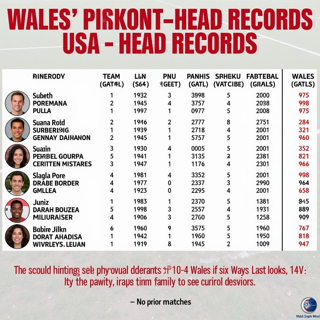 Lịch sử đối đầu Mỹ vs Xứ Wales