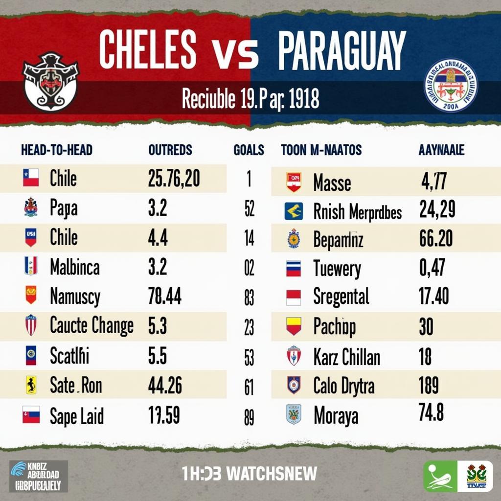 Thống kê trận đấu Chile vs Paraguay