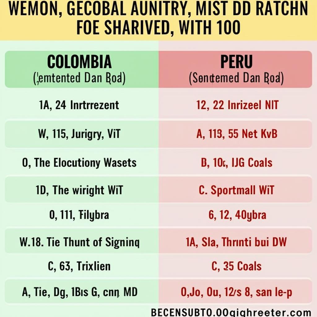 Phân tích phong độ gần đây Colombia và Peru