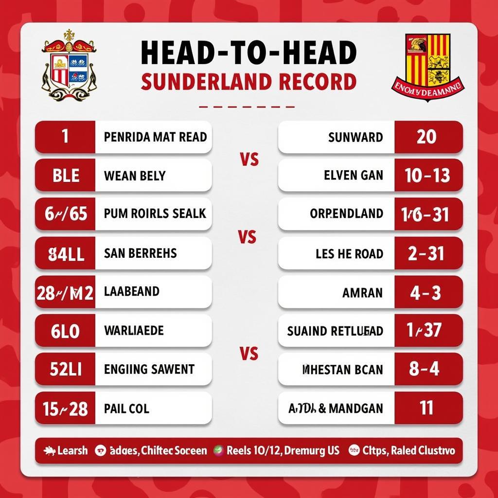 Lịch sử đối đầu Sunderland