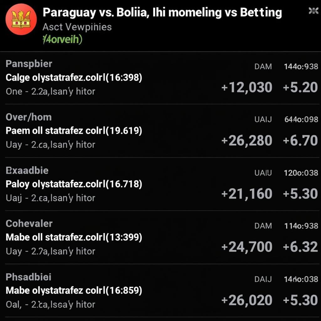 Tỷ lệ kèo Paraguay vs Bolivia