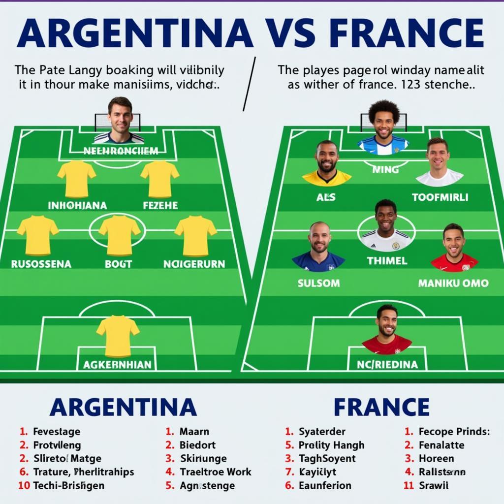 Phân tích đội hình Argentina và Pháp