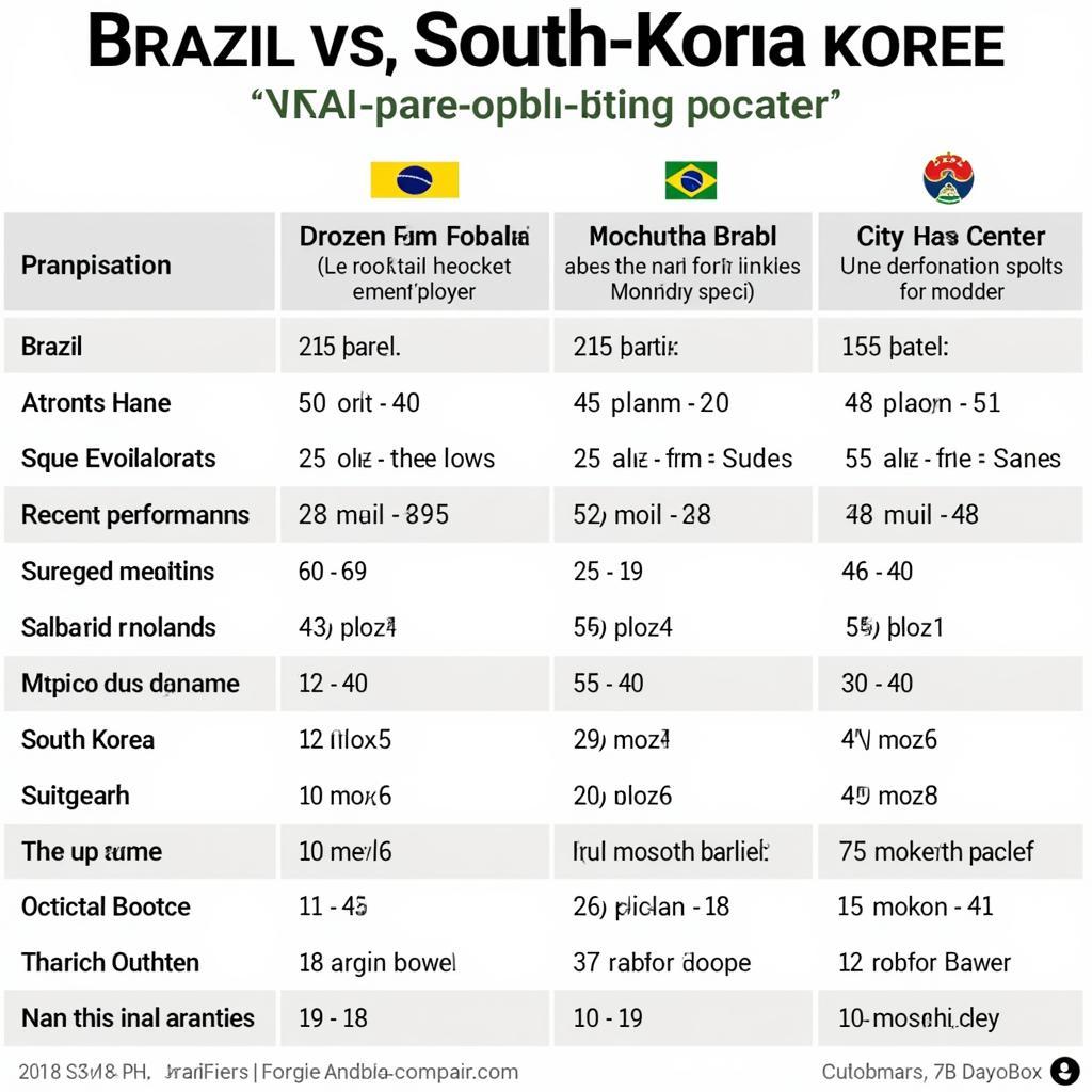 Phân tích lực lượng Brazil và Hàn Quốc