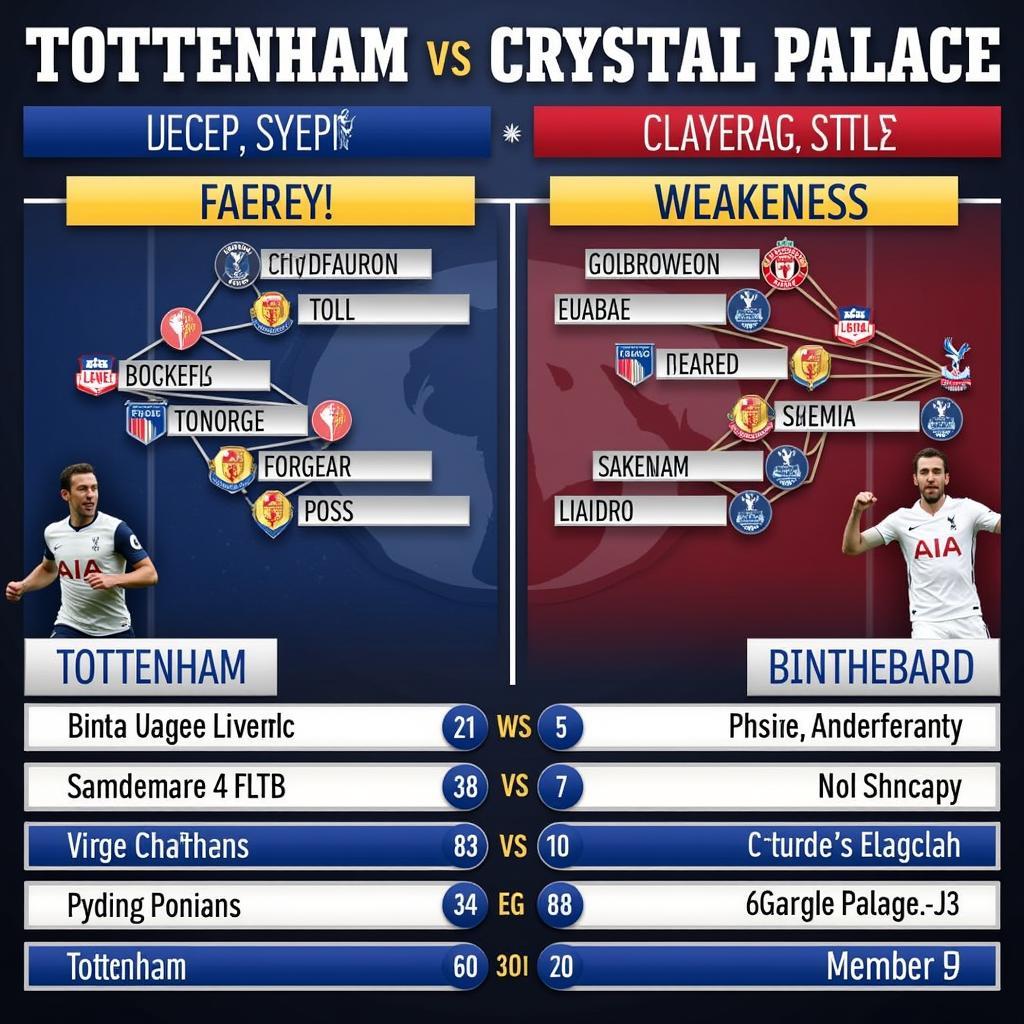 Phân tích lực lượng Tottenham Crystal Palace