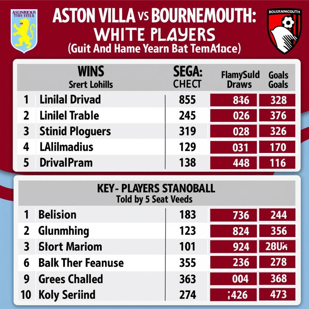 Phân tích phong độ Aston Villa và Bournemouth trước trận đấu