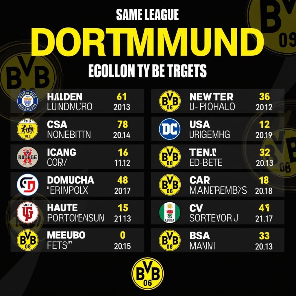 So sánh kèo Dortmund với các đội khác