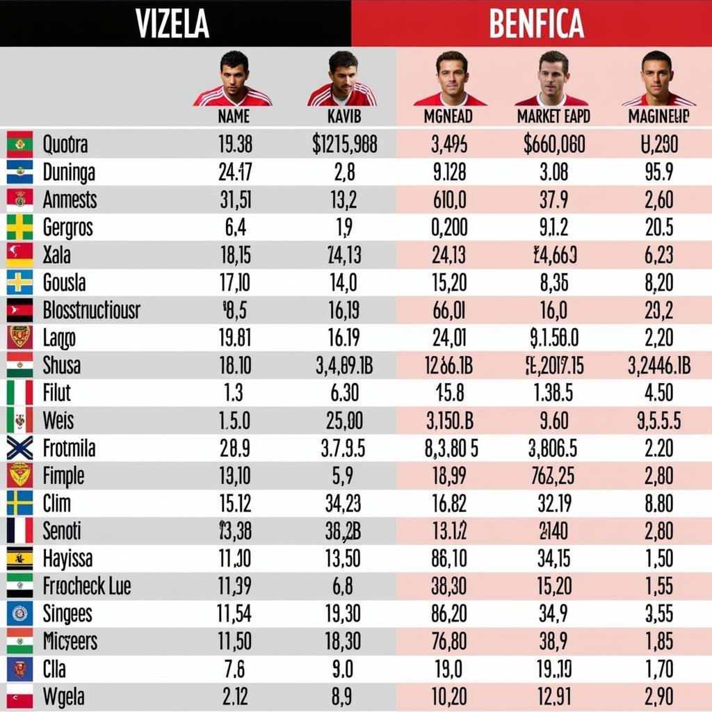 So sánh lực lượng Vizela vs Benfica