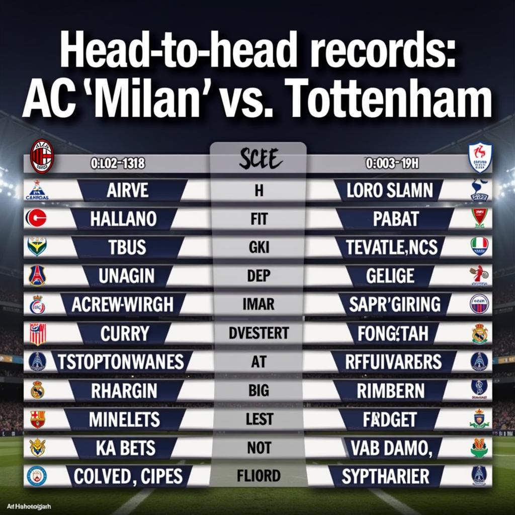 Lịch Sử Đối Đầu AC Milan vs Tottenham