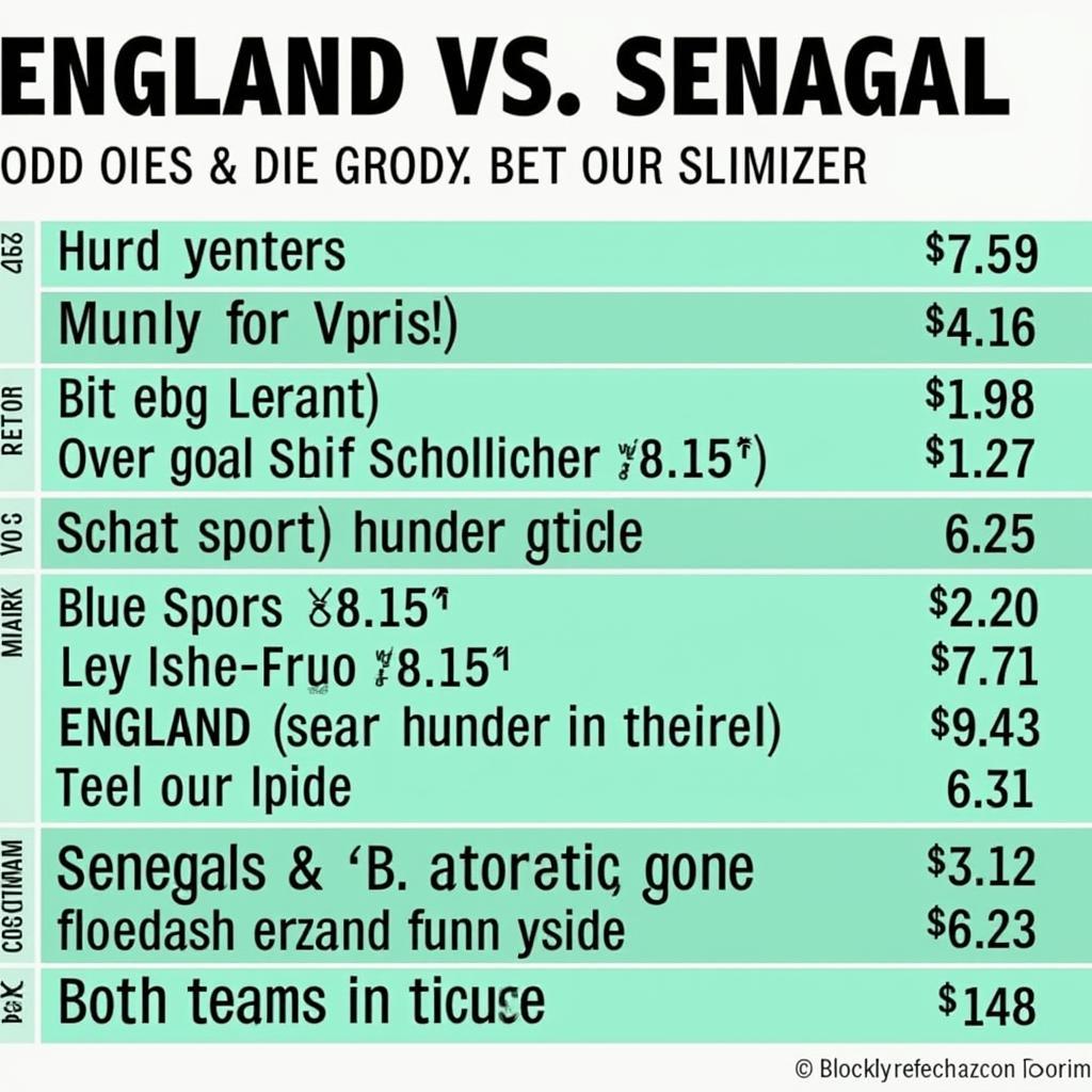 Soi kèo Anh vs Senegal: Tỷ lệ kèo nhà cái