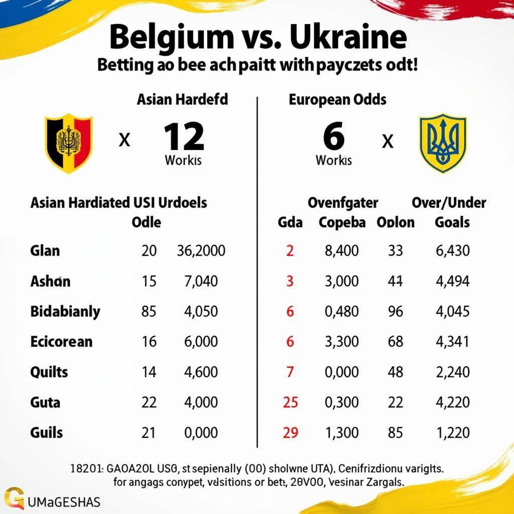 Soi kèo Bỉ vs Ukraine chi tiết: kèo châu Á, châu Âu, tài xỉu