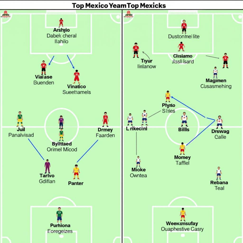 Soi kèo các trận cầu đỉnh cao Mexico sáng nay: Hình ảnh minh họa việc phân tích chiến thuật của hai đội bóng trong một trận cầu đỉnh cao của Mexico, bao gồm sơ đồ chiến thuật, vị trí cầu thủ, và những điểm mạnh/yếu của từng đội.