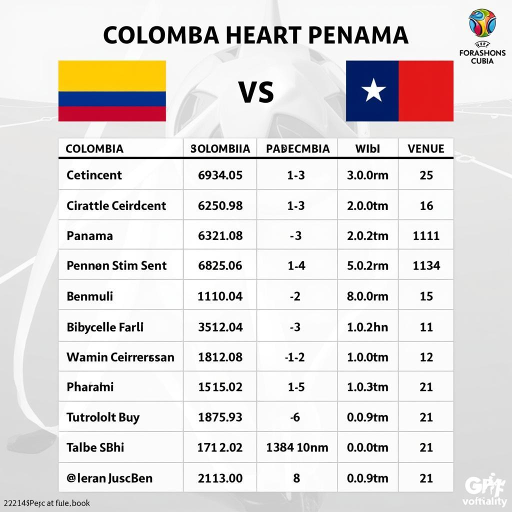 Lịch sử đối đầu Colombia vs Panama