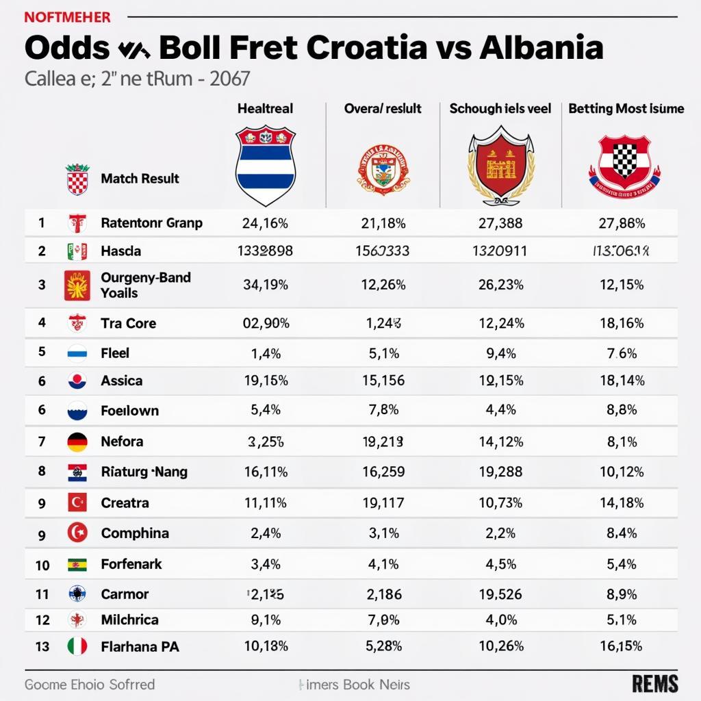 Soi kèo Croatia Albania: Tỷ lệ kèo nhà cái