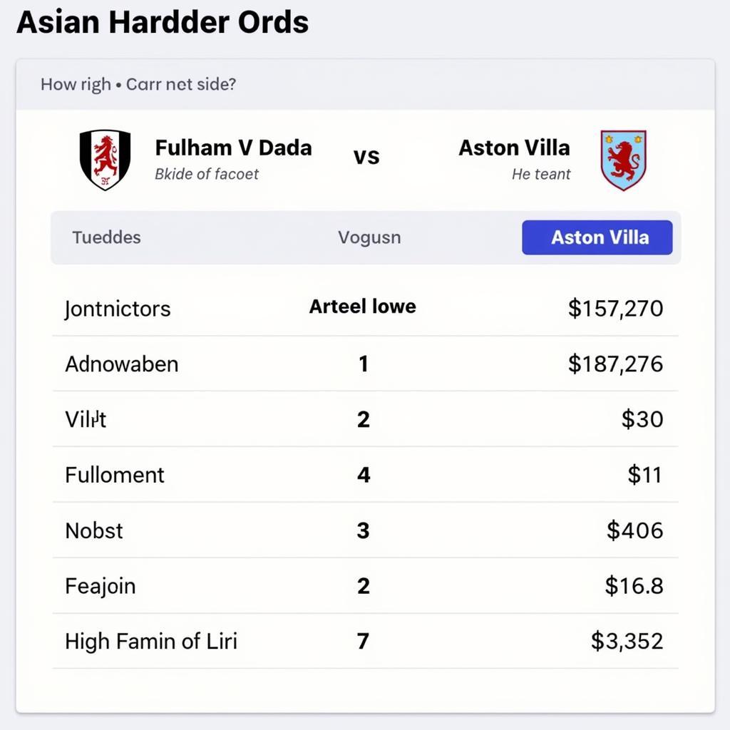 Soi kèo châu Á Fulham vs Aston Villa