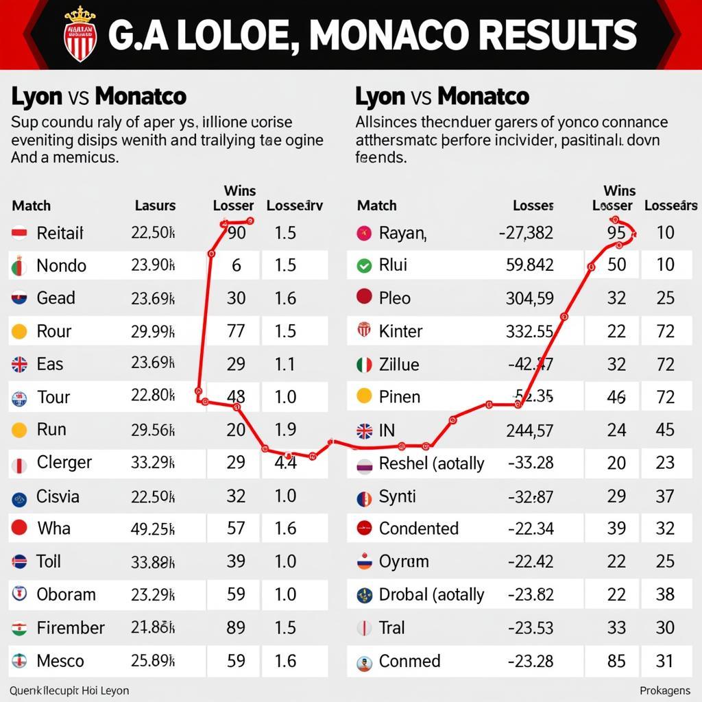 Phong độ gần đây của Lyon và Monaco