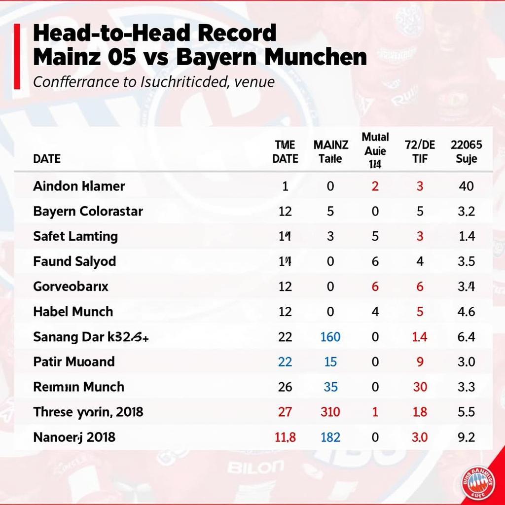 Lịch sử đối đầu Mainz 05 vs Bayern Munich