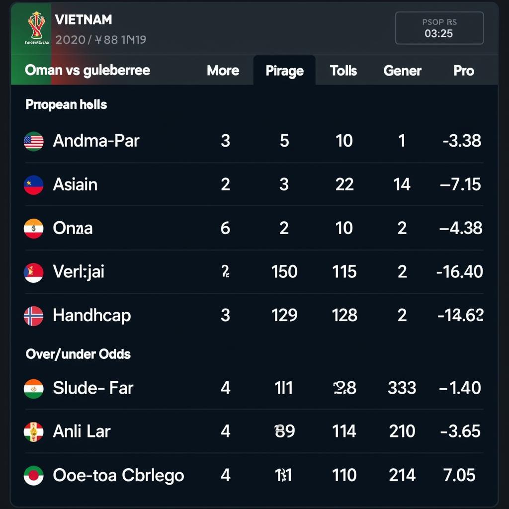 Tỷ lệ kèo Oman vs Vietnam