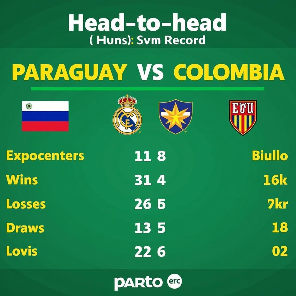 Infographic về lịch sử đối đầu giữa Paraguay và Colombia