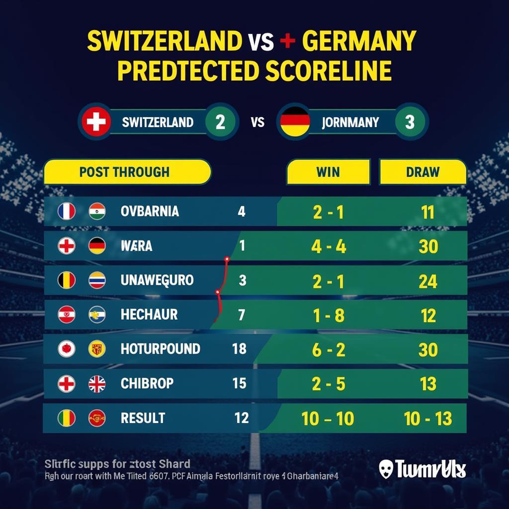 Dự đoán tỷ số trận đấu Thụy Sĩ vs Đức