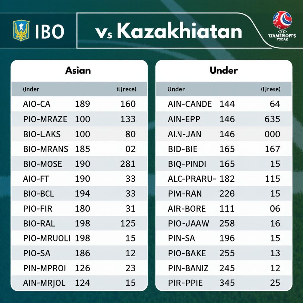 Tỷ lệ kèo Ukraine vs Kazakhstan