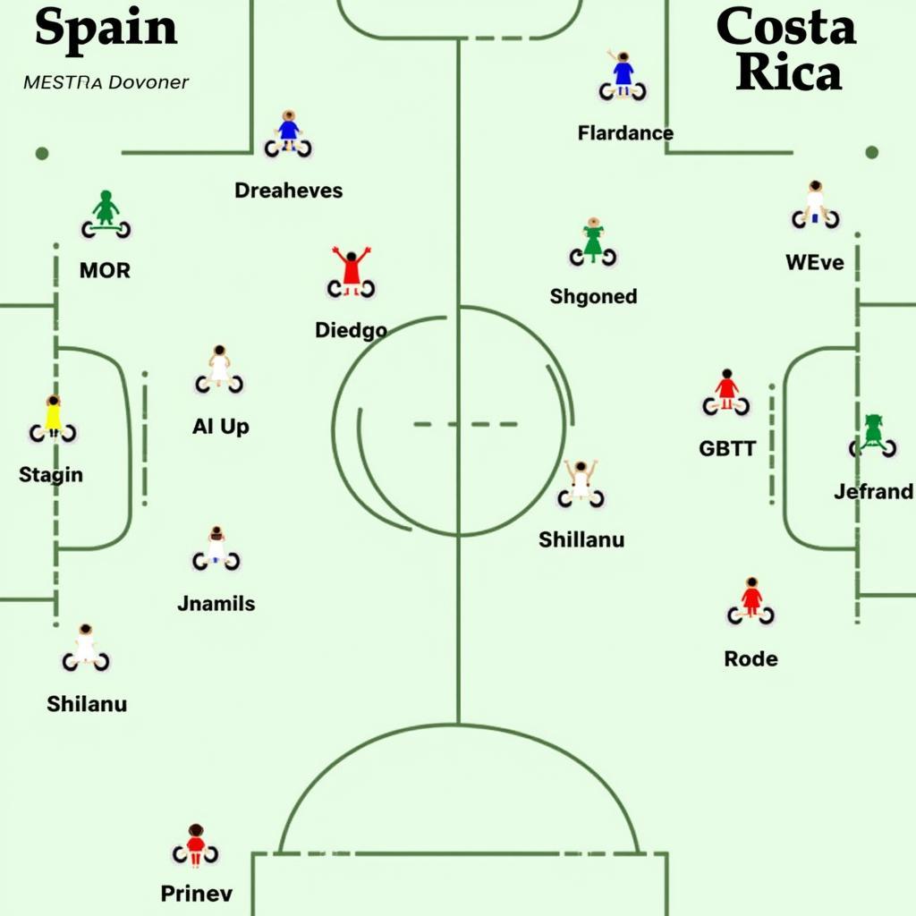 Chiến thuật Tây Ban Nha vs Costa Rica