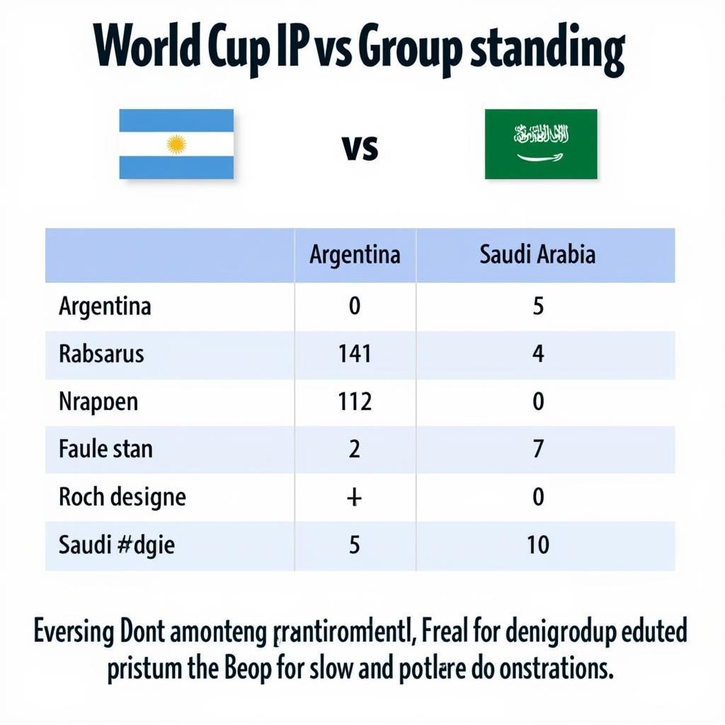 Ảnh hưởng của trận đấu Argentina vs Arab Saudi đến bảng xếp hạng