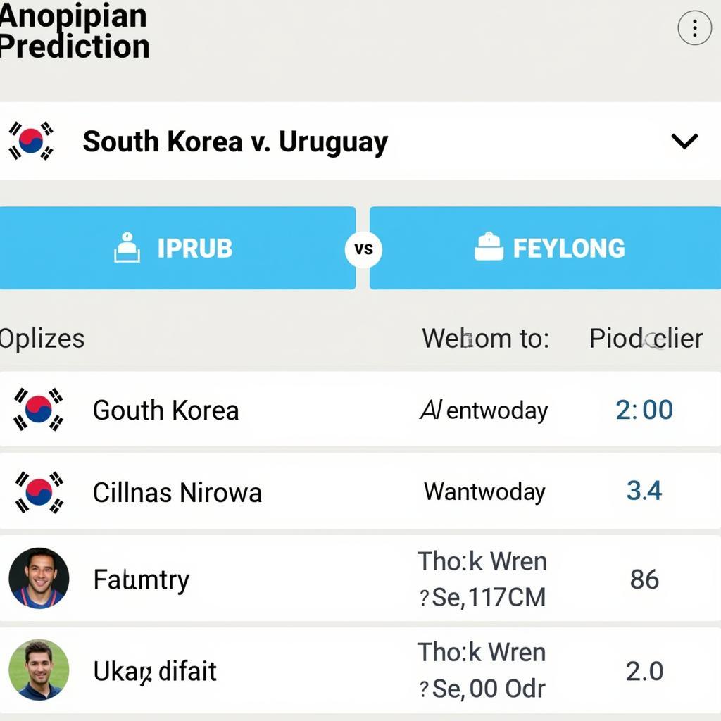 Dự đoán kết quả Hàn Quốc vs Uruguay