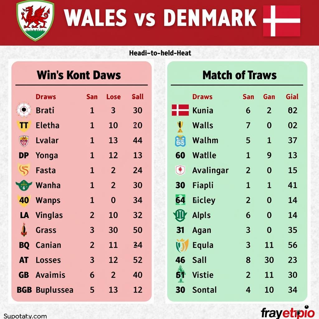 Lịch sử đối đầu Wales vs Đan Mạch